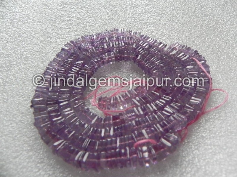 Pink Amethyst Plain Heishi Square Shape Beads